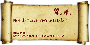 Mohácsi Afrodité névjegykártya